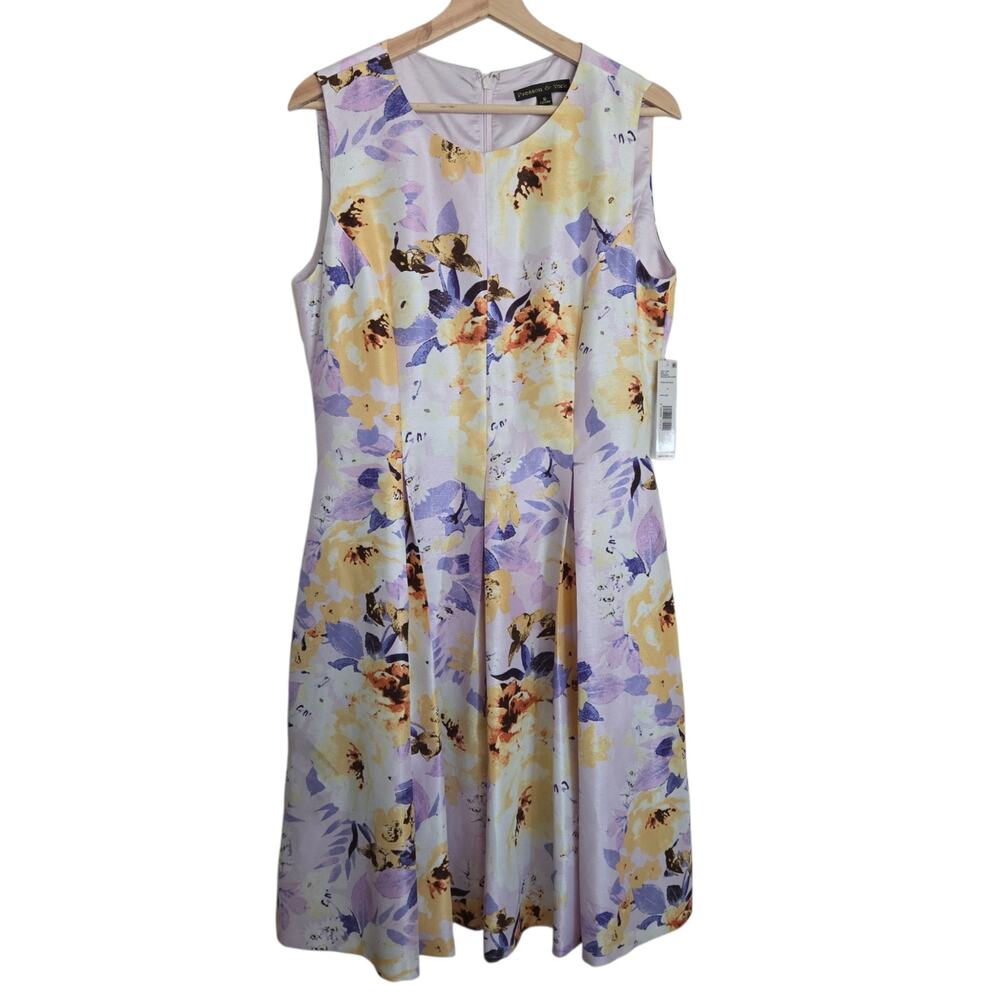 NEW Preston & York Melanie Floral Sleeveless Pleated Dress Garden Brunch Sz 10